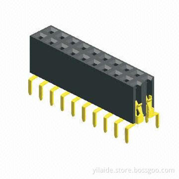 2.54mm Female Connector with 7.1mm Height, Gold Flash and Tin Plating